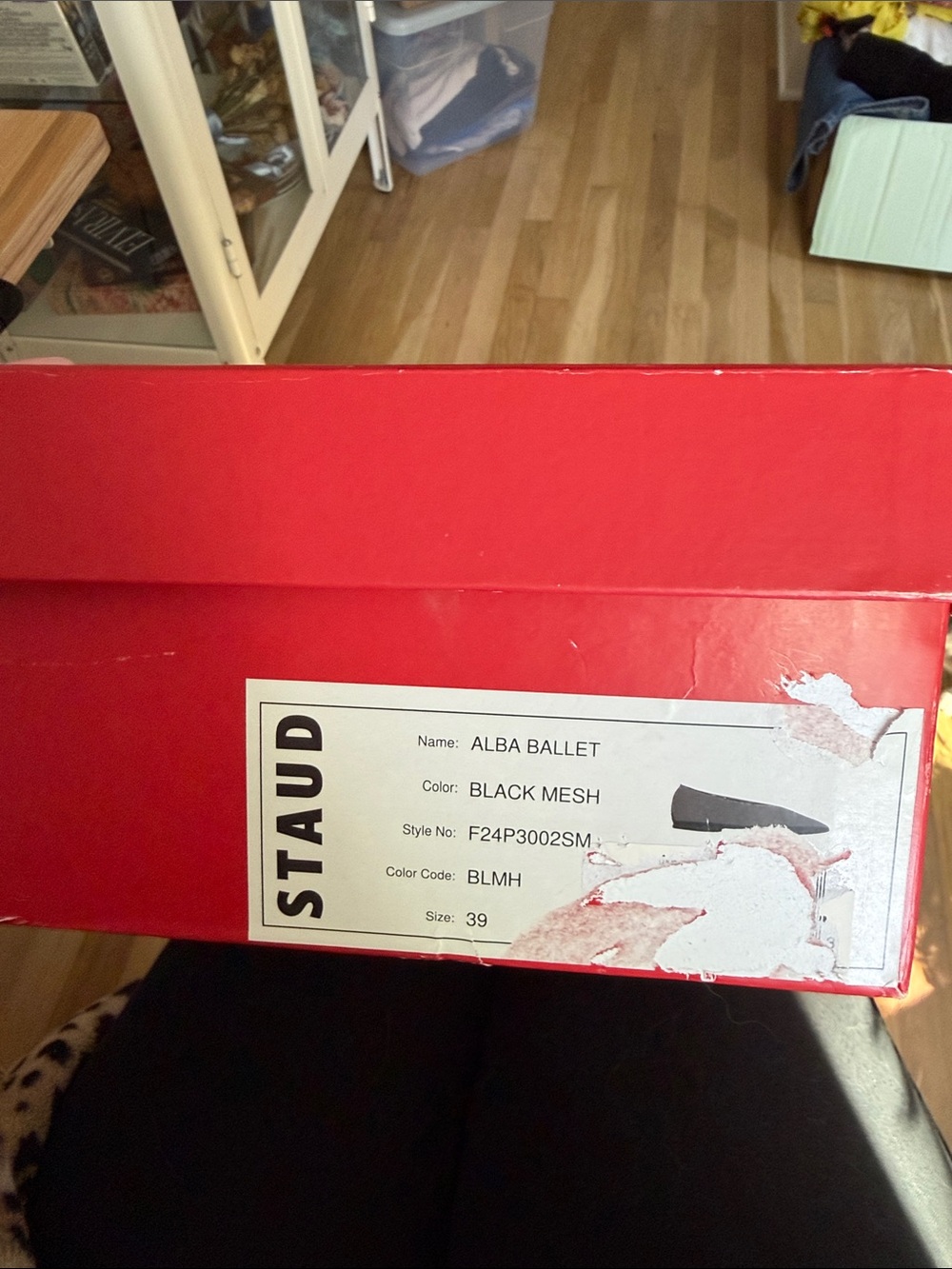 STAUD Alba Black Mesh Flats - Picture 6 of 7
